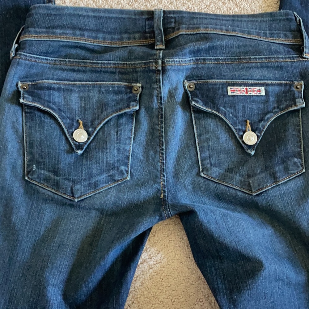 Hudson Denim Blue Jeans Skinny Sz 26 covered button flap pocket British flag - Picture 9 of 9